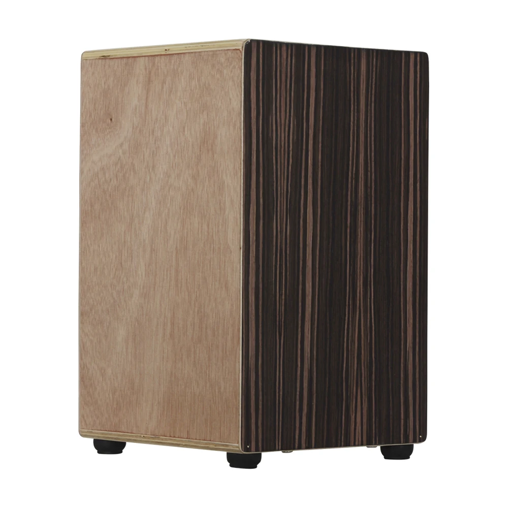 Деревянный Cajon Box коричневый барабан Ручной Ударный инструмент из березовой древесины с регулируемыми струнами сумка для переноски для взрослых - Цвет: Черный