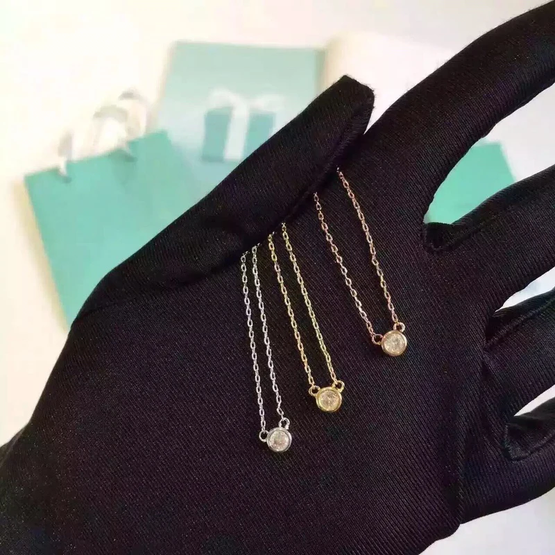 

Women necklace Stylish and simple design Mini round single zircon popular accessories S925 Sterling silve Jewelry Birthday gifts