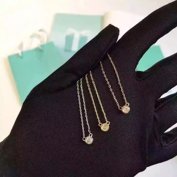 

Women necklace Stylish and simple design Mini round single zircon popular accessories S925 Sterling silve Jewelry Birthday gifts