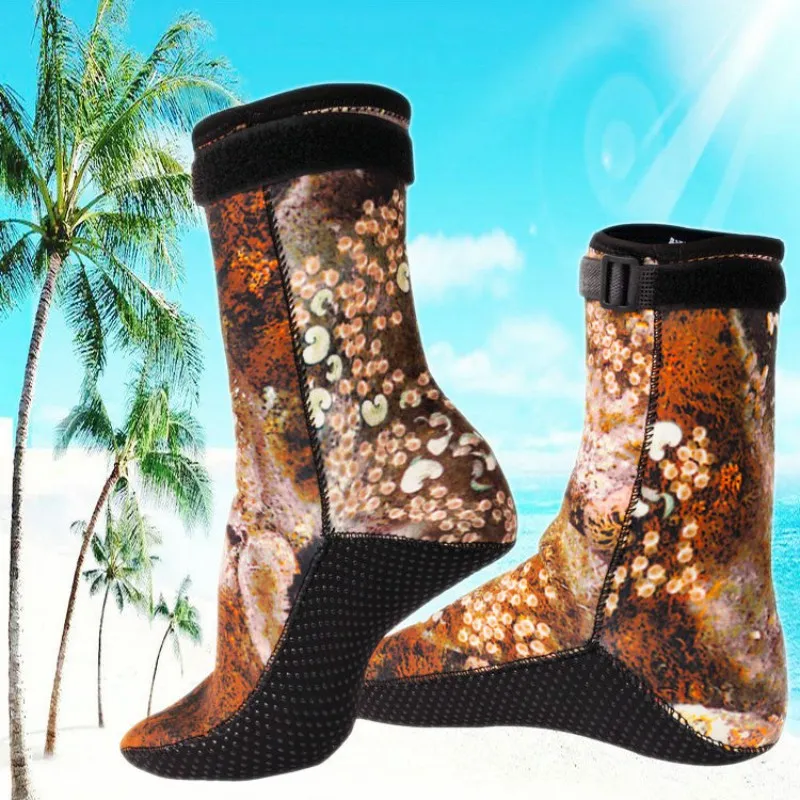 3 мм неопреновые носки для серфинга для дайвинга теплая Регулируемая обувь против царапин для мужчин и женщин, детские пляжные ботинки для подводного плавания нескользящие для плавания