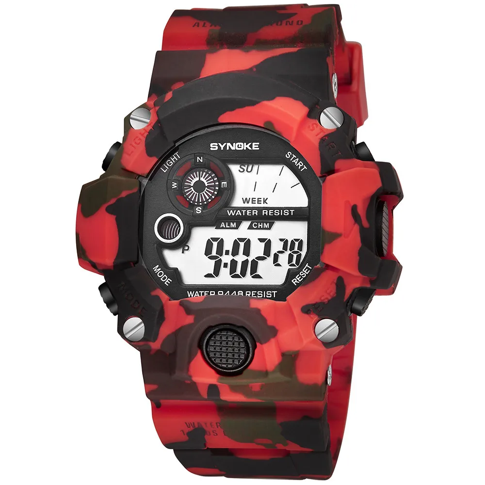 

SYNOKE Men's Multi Function Military Sports Watch LED Digital Dual Movement watch