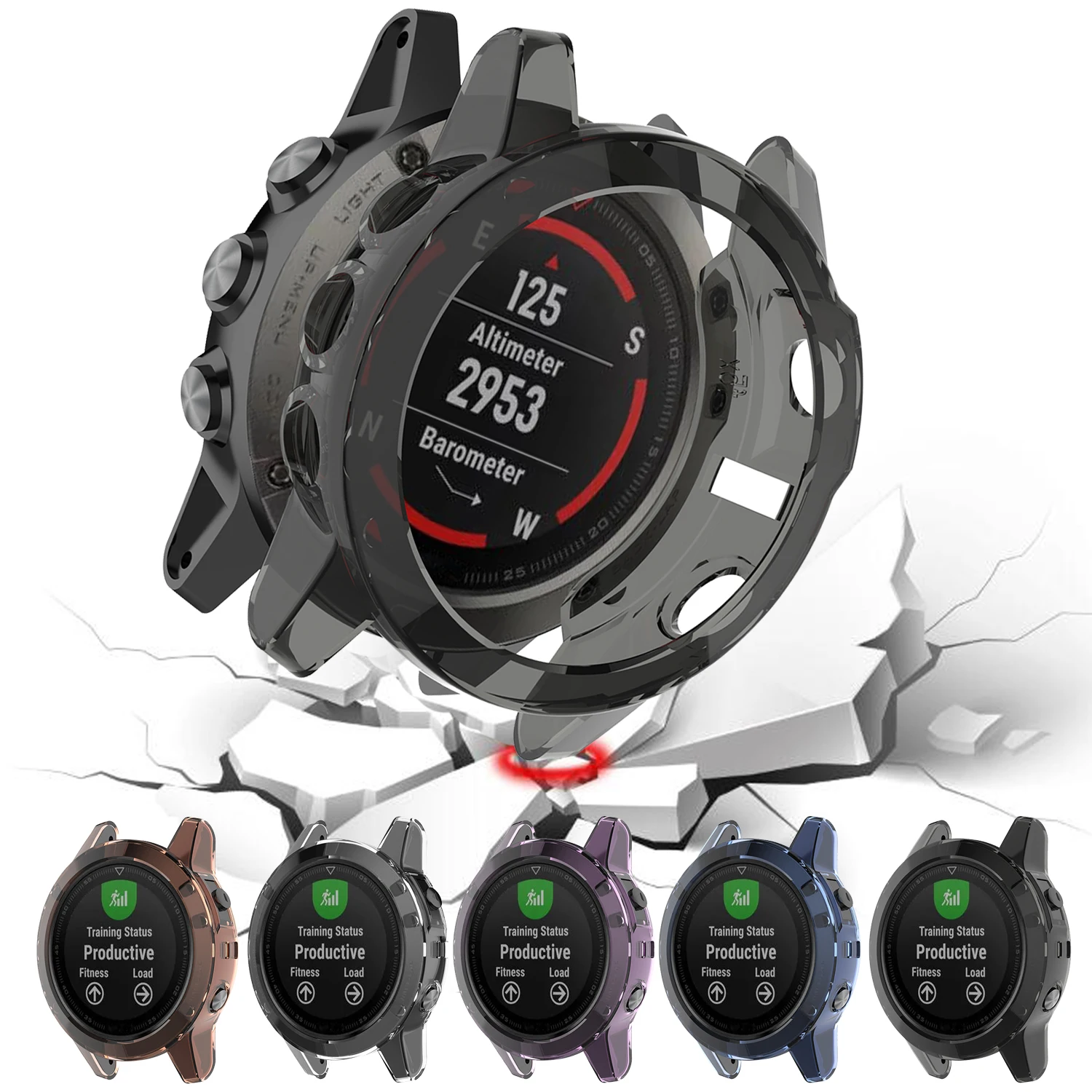 Прозрачный ТПУ защитный бампер для часов рамка чехол Garmin fenix 5 5X 5S Силиконовый
