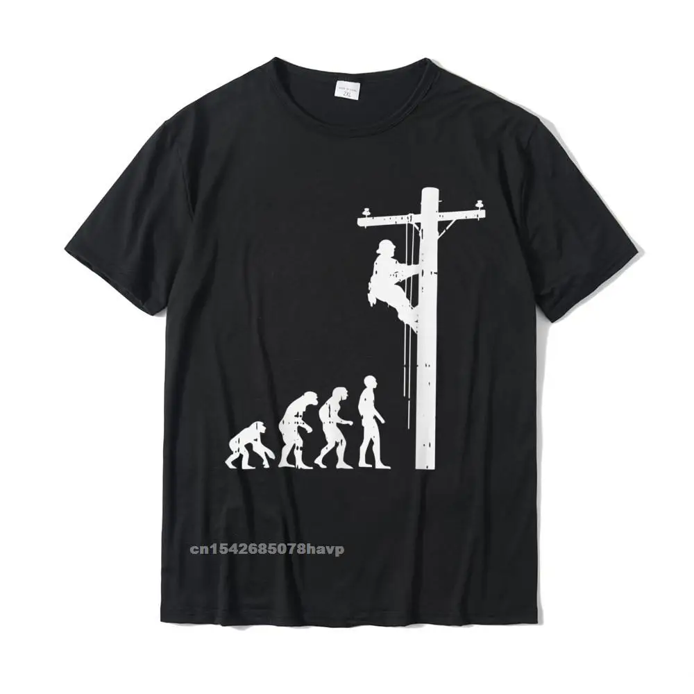 Casual Man Faddish Printed On Tops Shirt O Neck Mother Day Pure Cotton Top T-shirts Custom Short Sleeve Clothing Shirt Lineman Evolution Funny Power Electrical Electrician Gift T-Shirt__1946.Lineman Evolution Funny Power Electrical Electrician Gift T-Shirt  1946 black.