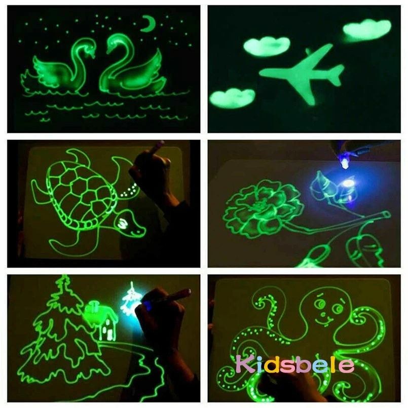 Большой размер светящийся светильник для рисования в темноте детская игрушка для рисования DIY Развивающие игрушки для детей подарок на Рождество и день рождения