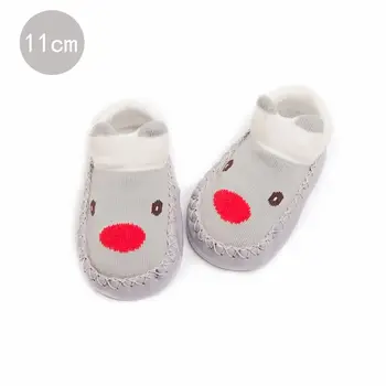 

1 Pair Baby Shoes Boys Girls Socks Anti-Slip Soft PU Leather Moccasins Cartoon Animal Pattern Toddler Walking Practice