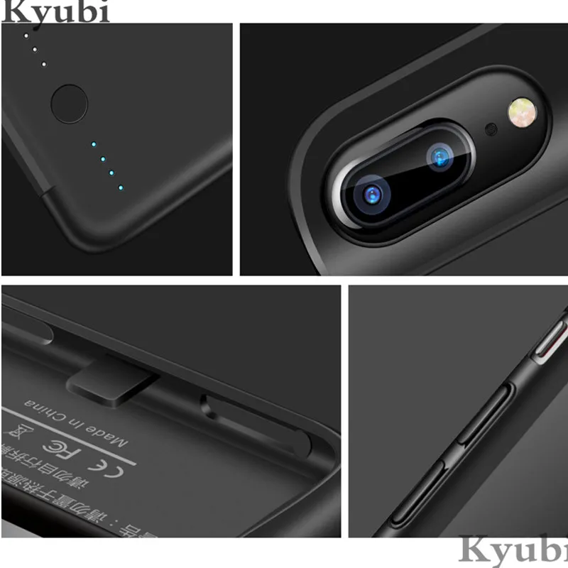 5000 мАч портативное зарядное устройство чехол для iphone 6 6s 7 8 plus ультра тонкая Внешняя беспроводная зарядка для iphone 6 6s 7 8 plus