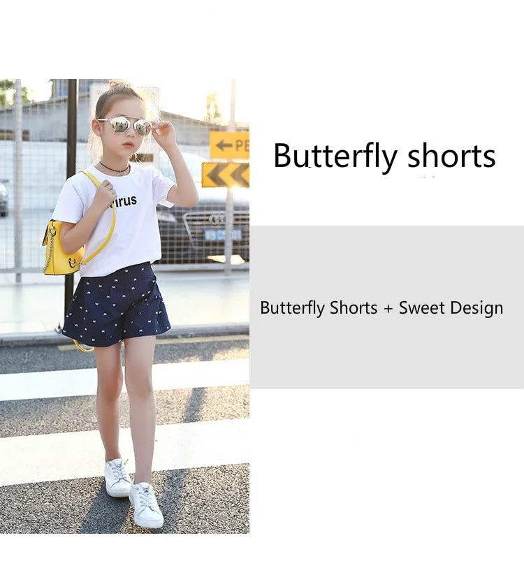 Girls Butterfly Shorts Girls Shorts Summer New Kind of Girls Korean Version Loose Pants Tide