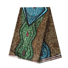 Африканская настоящая вощеная ткань для шитья платья рубашка сумка обувь 6 ярдов полный хлопок нигерийский Анкара настоящий голландский воск принт ткань