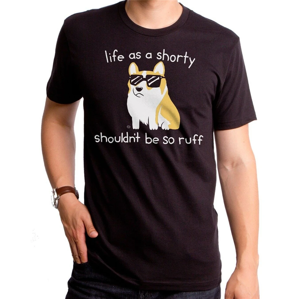 Новая собака корги жизнь как коротышка Shouldn'T So Ruff Взрослый Мягкая Футболка Топ