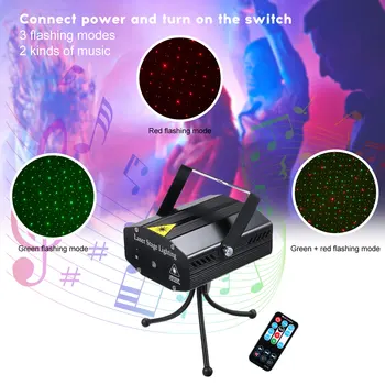 

Disco Light Strobe Projector Light Voice Activated Remote Control Party Lights with Tripod Stand Stage Lighting for Home Party