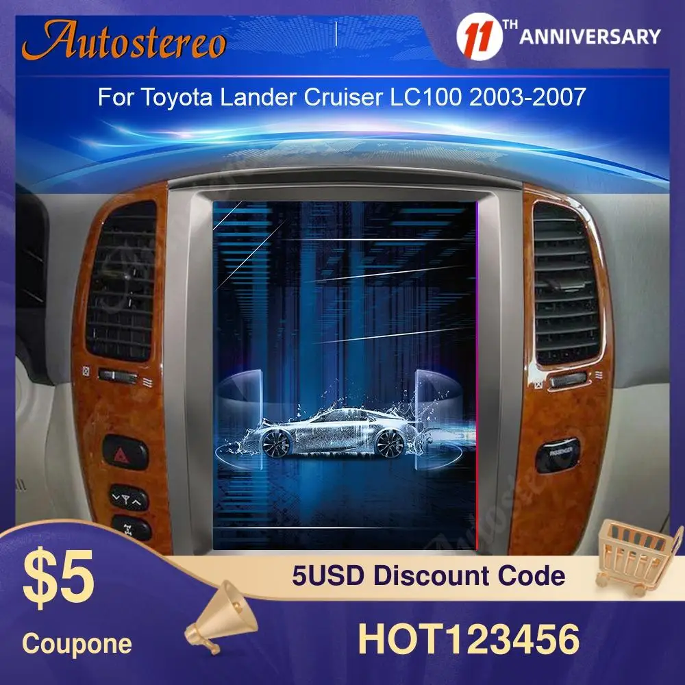 

Android 9 PX6 Vertical Screen Car GPS Navigation For TOYOTA LAND CRUISER LC100 2002-2007 Head Unit Multimedia Player Auto Radio