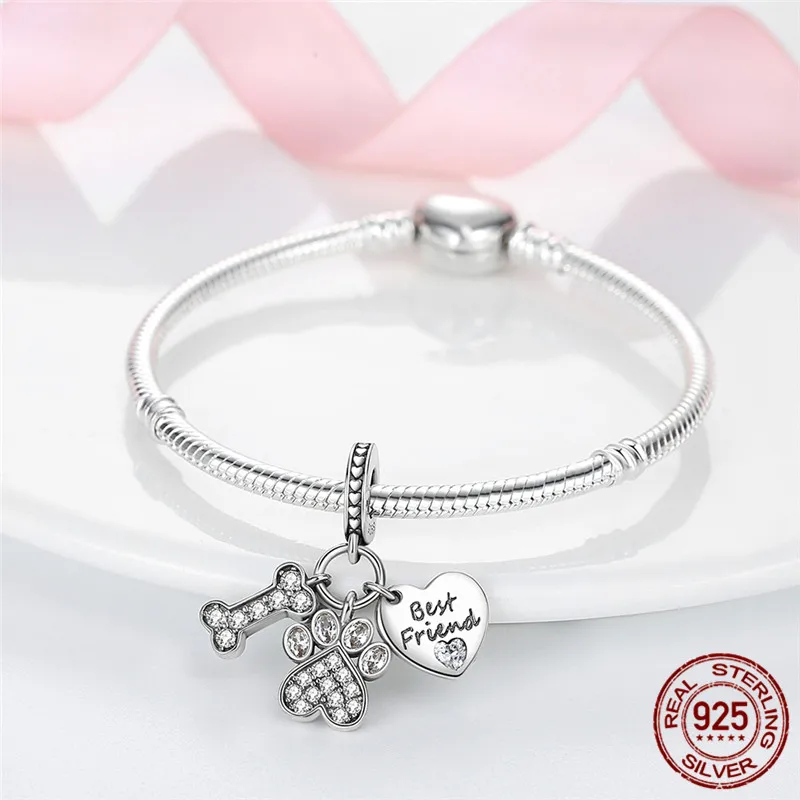 Beads charms charm jewelry charm bead silver charm bead sterling silver beads charm animal charm jewelry Avocado Pet Bead 925 Silver Fit Original Pandora Bracelet DIY Airplane Moon Star Dangle Charms
