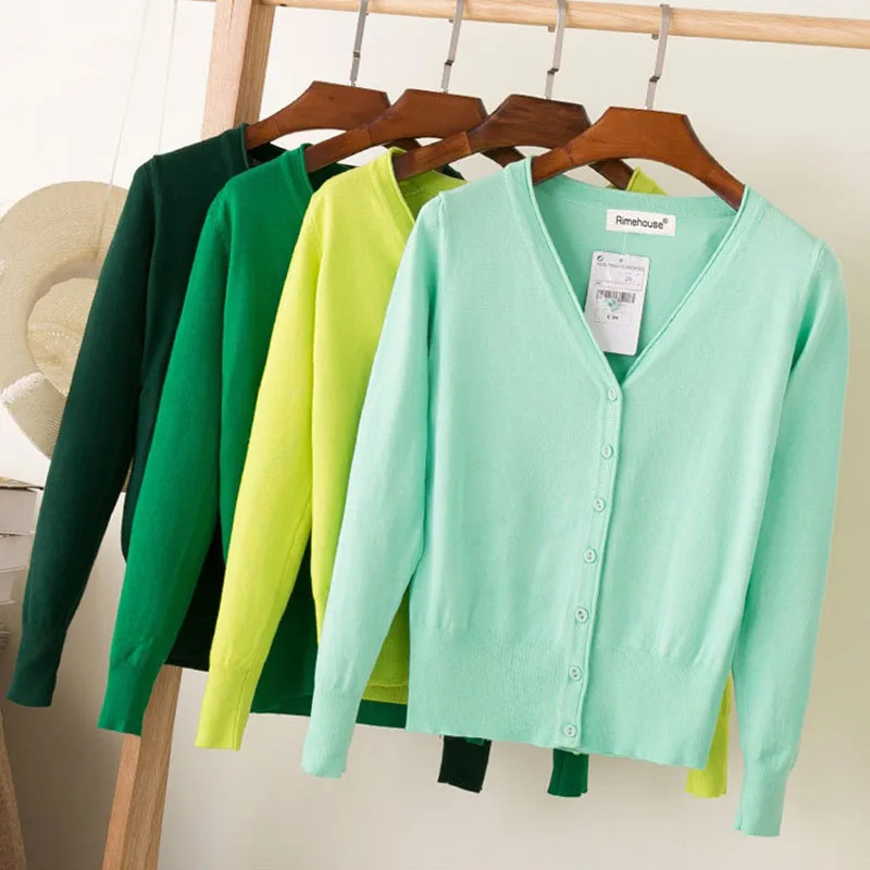 Women Sweater Cardigan V Neck Long Sleeve Single-breasted Fashion Leisure Spring Autumn Knitted Tops Shawl Jacket |