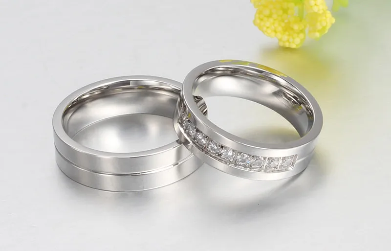 Vnox CZ обручальное кольцо Обручальные кольца для пар для женщин и мужчин 316l нержавеющая сталь для влюбленных персонализированный Подарок на годовщину