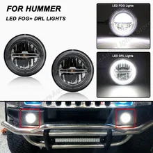 2Pcs Halo Ring Daytime Running Light DRL Fog Bumper Driving Lamp Light For Hummer H2 2003 2004 2005 2006 2007 2008 2009