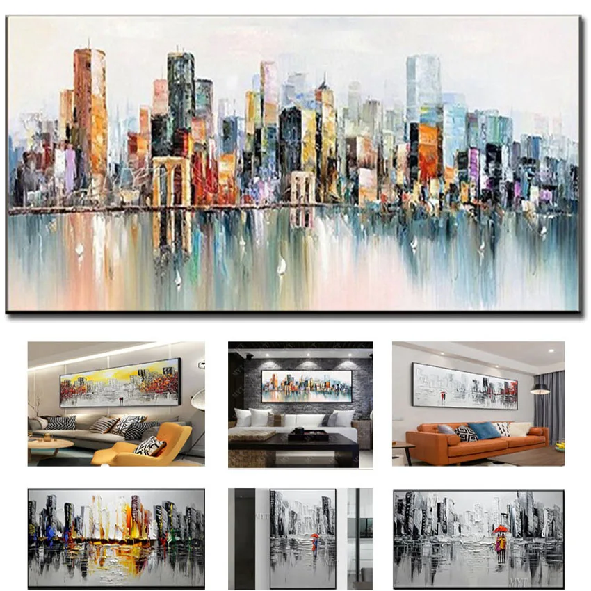 MYT large size decorative wall hand-painted art knife oil painting modern abstract wall painting living room home decoration