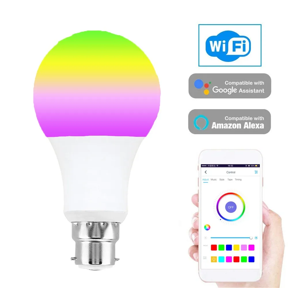 Умный wifi RGB + W светодиодный светильник E14 с регулируемой яркостью и дистанционным