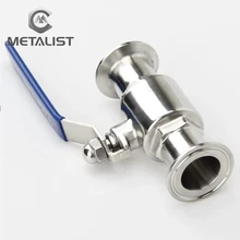 METALIST 2-1/4" OD 57mm SS304 Stainless Steel Sanitary Full Port 2-Way Ball Valve Fit 2.5" 77.5mm Tri Clamp Type Weld Ferrule