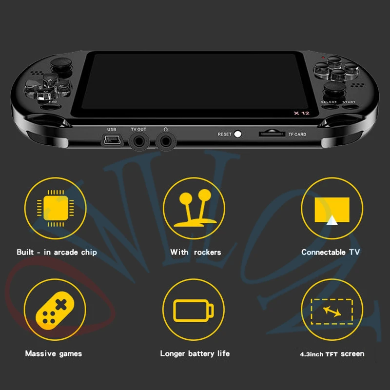 X12 портативная игровая консоль 8G 32/64/128 бит HD Цвет ЖК-дисплей Экран 3000+ игры малыш видео портативных игровых консолей Retro Портативный портативная игровая консоль на ТВ
