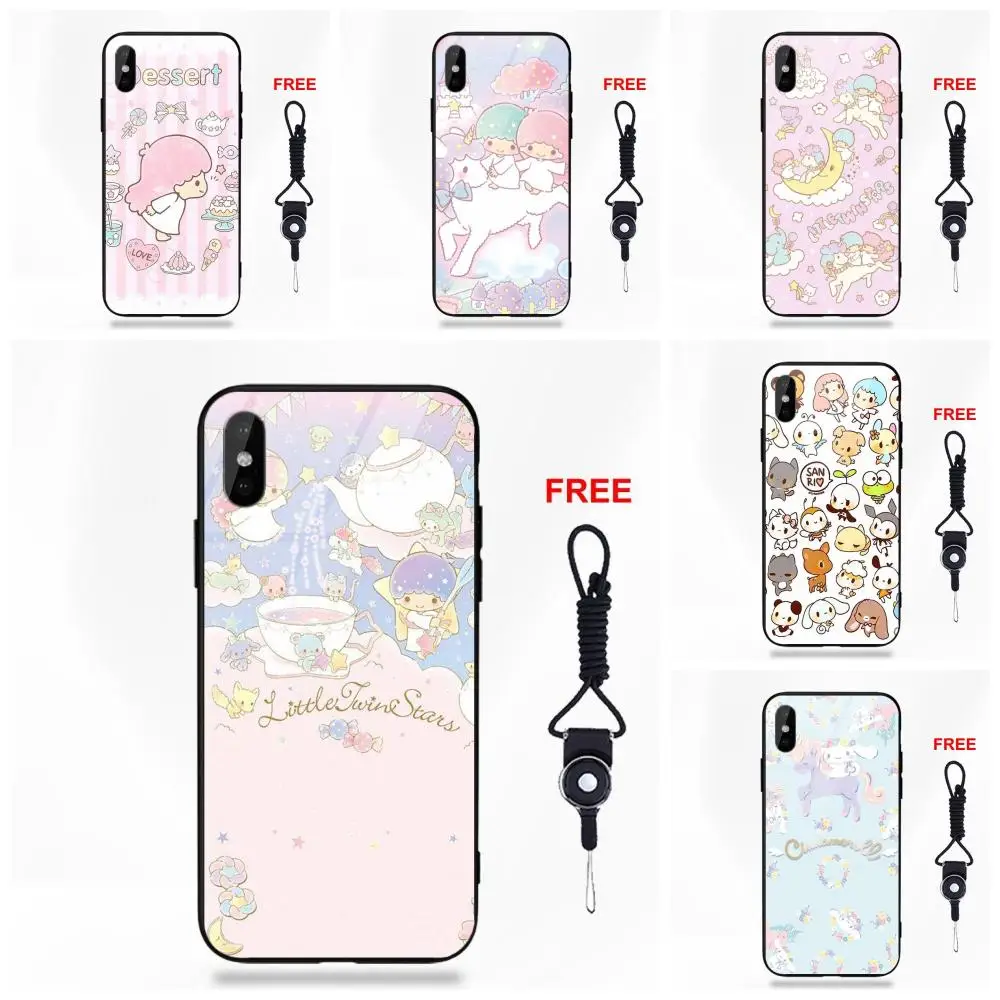 

Tempered Glass Popular Case For Galaxy S8 S9 Plus For Redmi 5 Note 5A 6 Huawei Honor 7X P20 Lite Mate 10 Pro Sanrio Glass Case