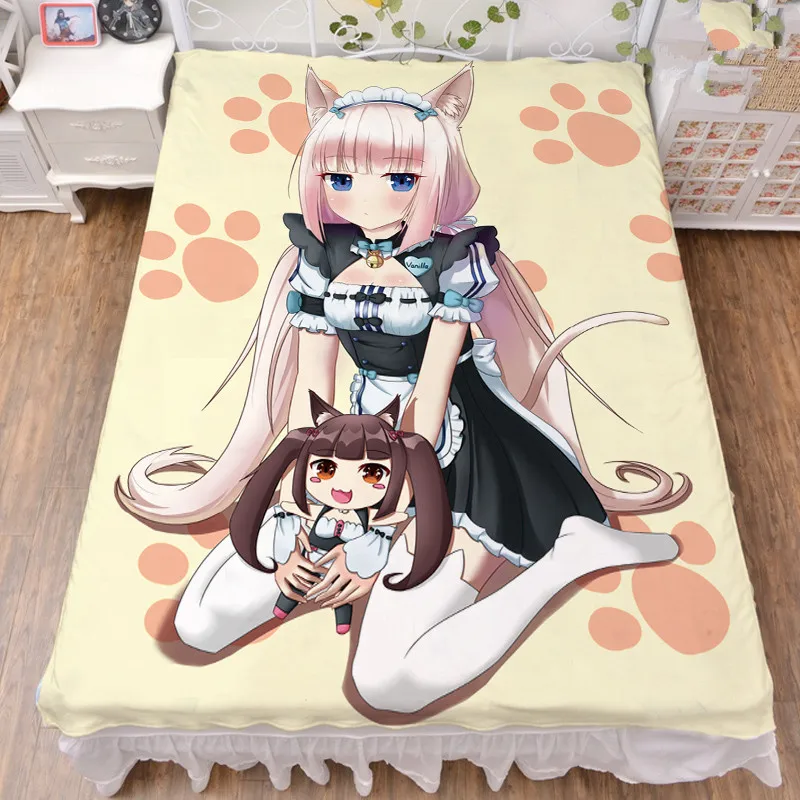 August обновление аниме NEKOPARA chocolat ванильное кокосовое сексуальное постельное белье из молочного волокна и одеяло летнее одеяло 150x200 см - Цвет: 5