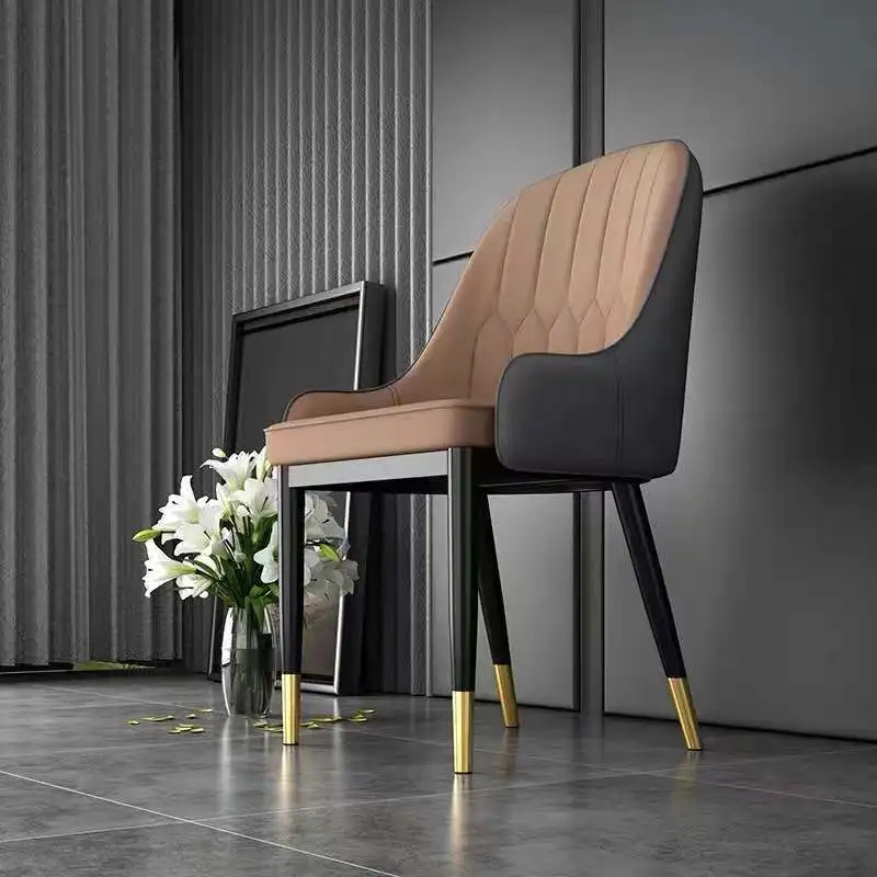 Nordic Light Luxury Dining Chair Home Leisure Chair Simple Restaurant Hotel Stool European Iron Art Back