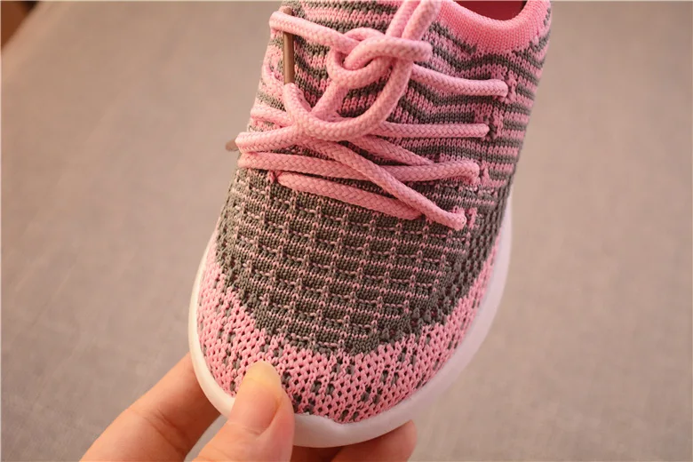 2019 осенние детские плетеные туфли с мягкой подошвой для мальчиков и девочек, дышащая Спортивная обувь для детей, Нескользящие кроссовки