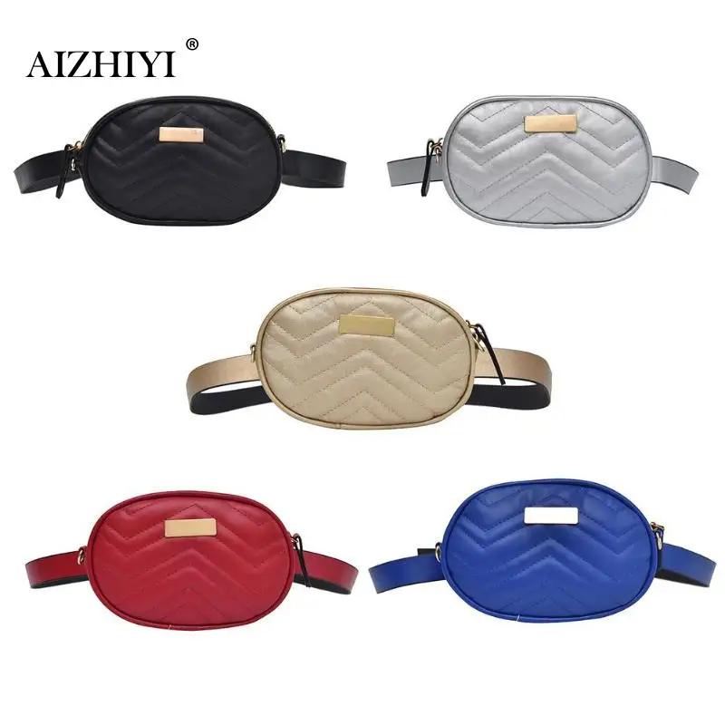 

Luxury PU Leather Women Waist Bags New Fashion Oval Shape Waist Packs Brand Women Shoulder Bags Trendy Design Chain Belt Bags