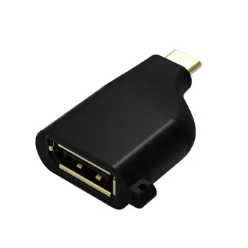 

1PC Type C To Hdmi 4K 60Hz Adapter Usb C To Dp Converter Male To Female With Keychain Style Black