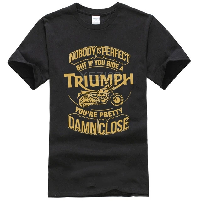 Triumph Мужская футболка Triumph Biker Мужская футболка семейная футболка с круглым воротником мужская футболка с графическим принтом - Цвет: black