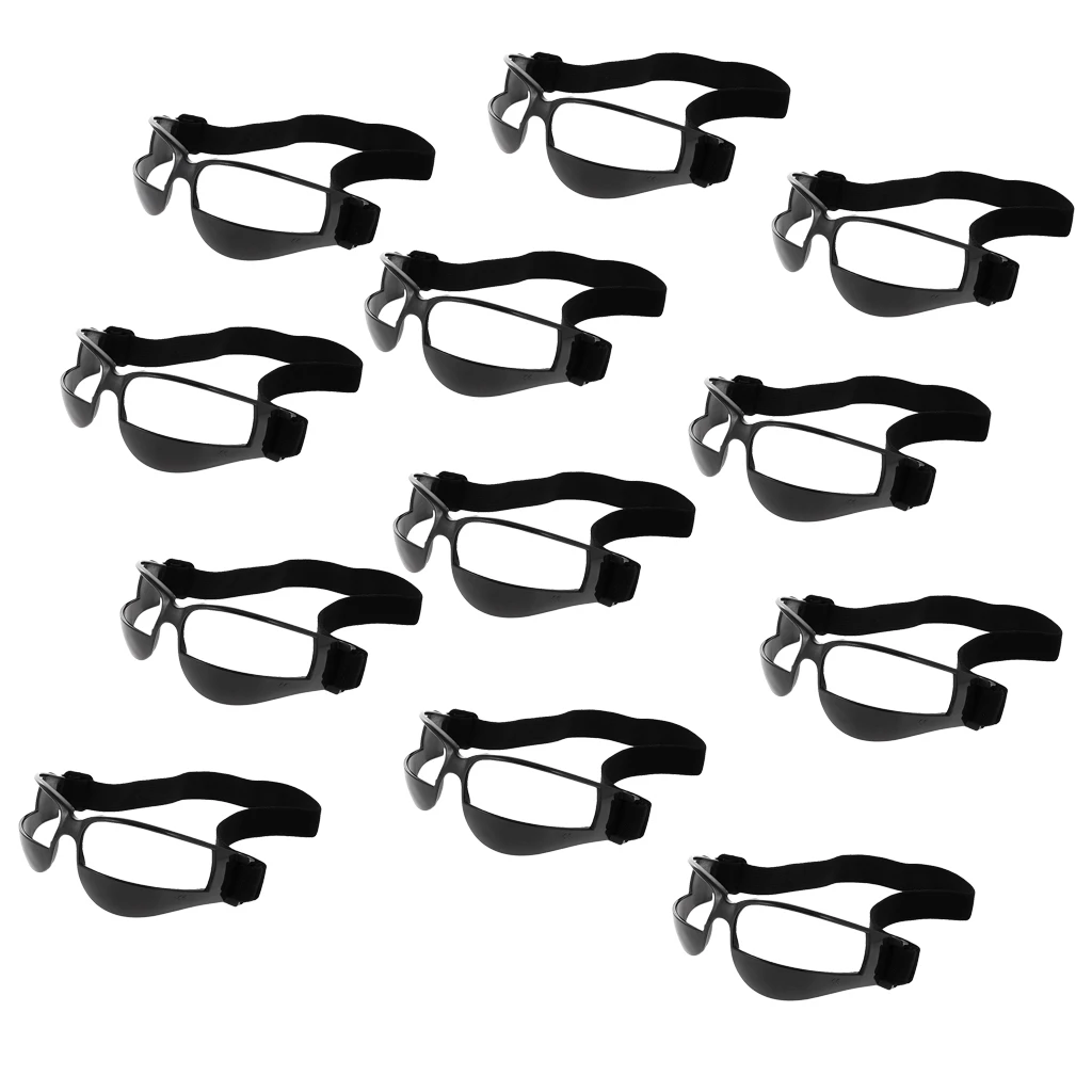 12 Pieces Professional Basketball Dribble Dribbling Goggles Specs Training Glasses - Black