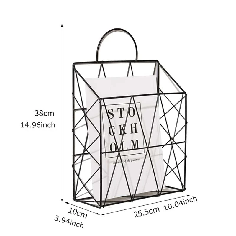 Iron Storage Rack Shelf Desktop Book Magazine Organizer Stand Management Holder Cosmetic Storage Basket