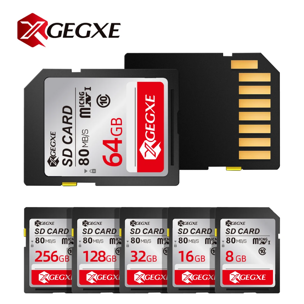 XGEGXE sd-карта 64 Гб 128 Гб карта памяти C10 HD 80 МБ/с./с флэш-накопитель для камеры