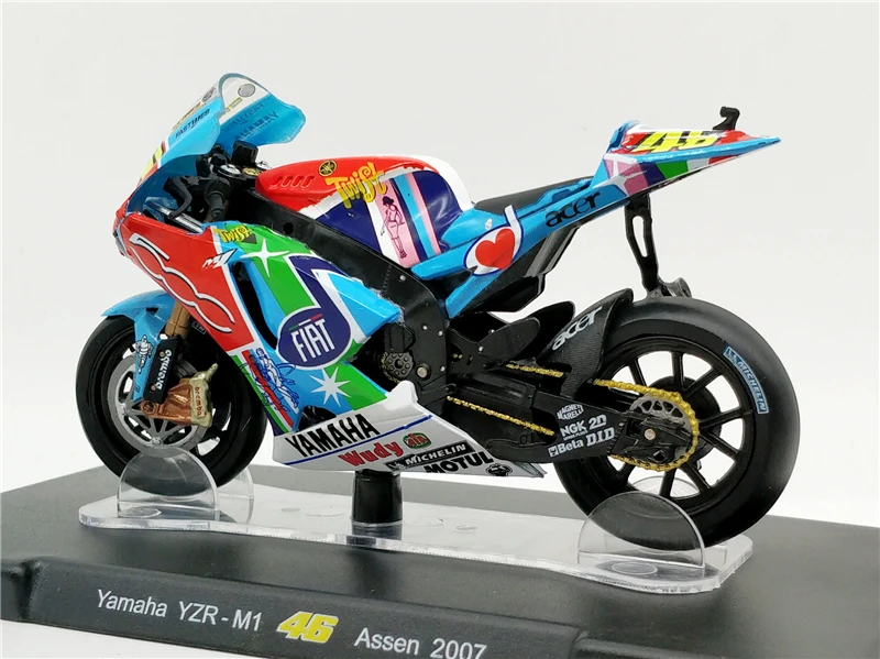 Original factory 1:24 Yamaha YZR-M1 Assen 2007 Motorcycle alloy car toys for children kids toys Model gift original box