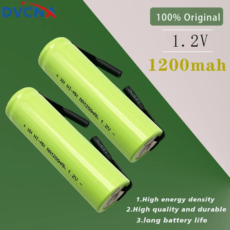 100% Оригинальная Аккумуляторная батарея 1 2 в AA 1200 мАч NiMH с припоем DIY электрическая