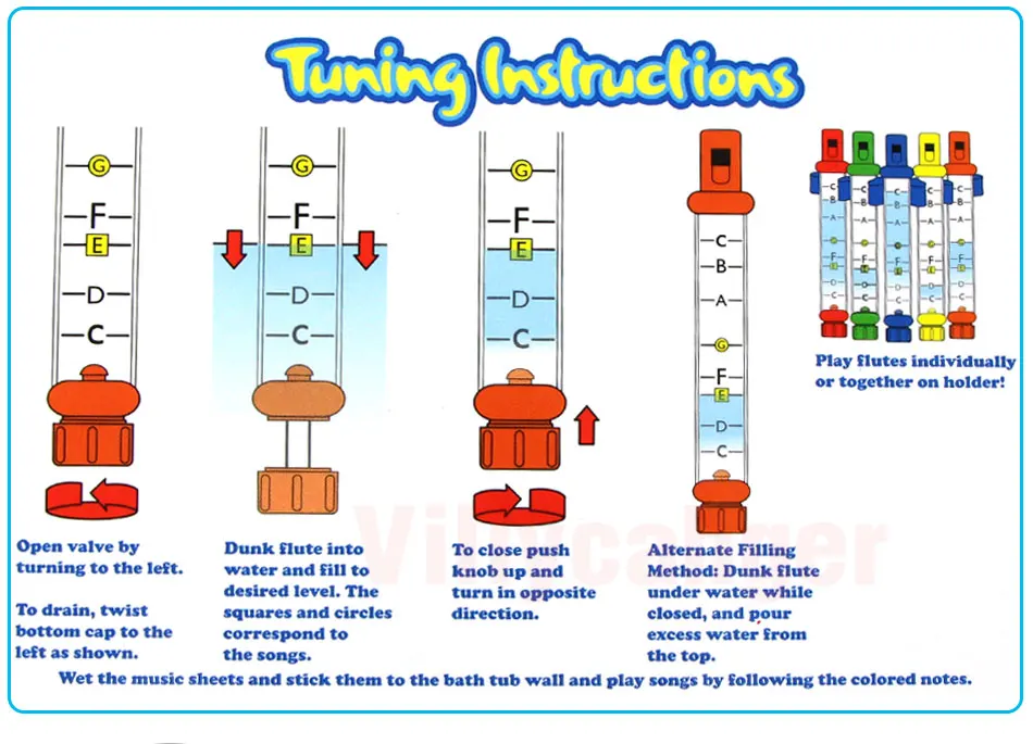 5 шт./1 компл. Ряд Новые дети Дети Красочные Водные флейты Ванна мелодии игрушка забавная музыка звук игрушка подарок