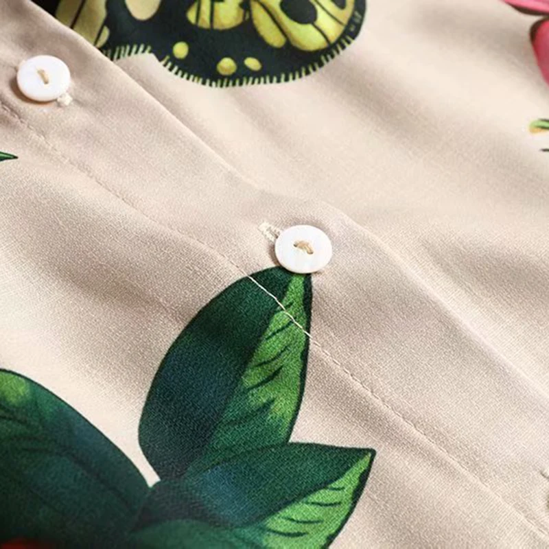 SEQINYY Beige Dress Summer Spring New Fashion Design Half Sleeve Flowers Printed Midi A-line Dress Belt