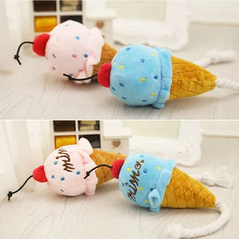 

Animals Cartoon Dog Toys Stuffed Squeaking Pet Toy Cute Plush Puzzle For Dogs Cat Chew Squeaker Squeaky Toy For Pet Ice Cream
