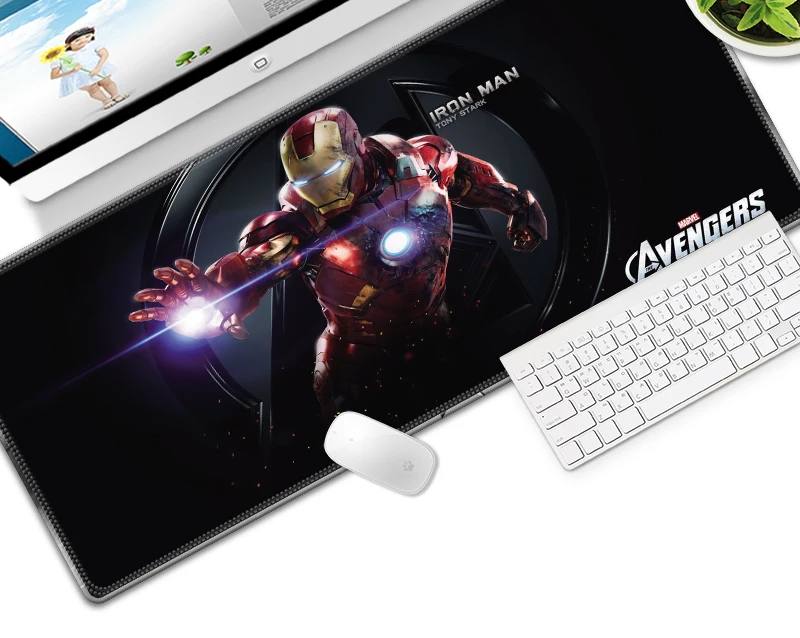 Игровой коврик для мыши размером 40x90 см из фильма «Железный человек», игровой коврик из натурального каучука для геймеров, компьютерный Настольный коврик для CSGO DOTA2, коврик для мыши