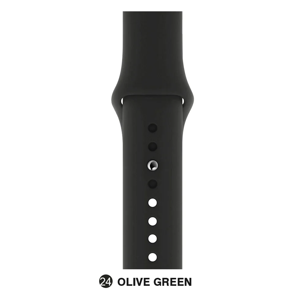 Мягкий силиконовый спортивный ремешок для Apple Watch 5 4 3 2 1 38 мм 42 мм, резиновый ремешок для часов Iwatch series 5 4 40 мм 44 мм - Цвет ремешка: olive green