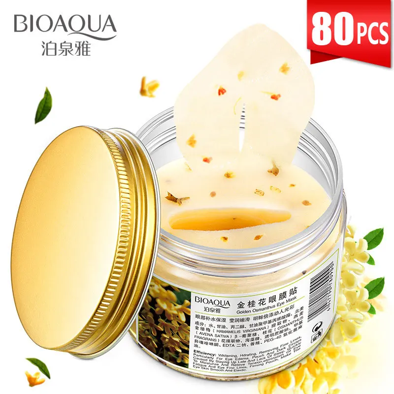 BIOAQUA питательные увлажняющие Золото османтуса глаз Pathces 80 шт. бутылка маска для