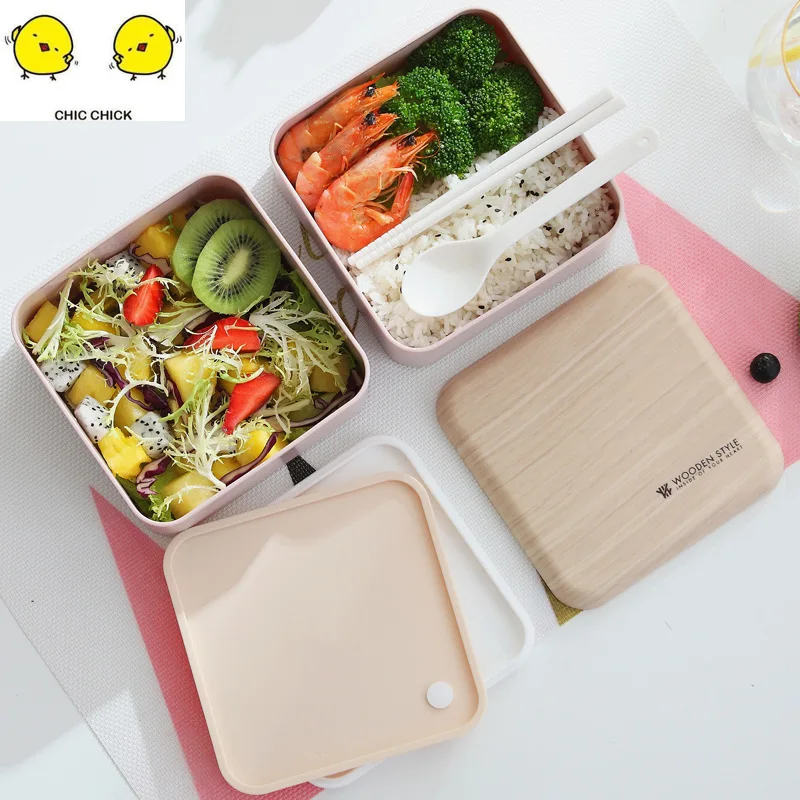 

Lunch Box Food Container Bento Box Heated Lunchbox Kids Straw Wheat Student Plastic Lunch Box Baby Bowl Set