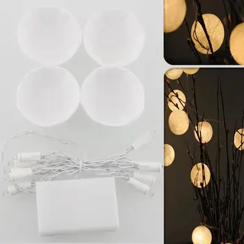 

10 LED White Cotton Ball Lights LED String Light Decor Ball Party Cotton Xmas