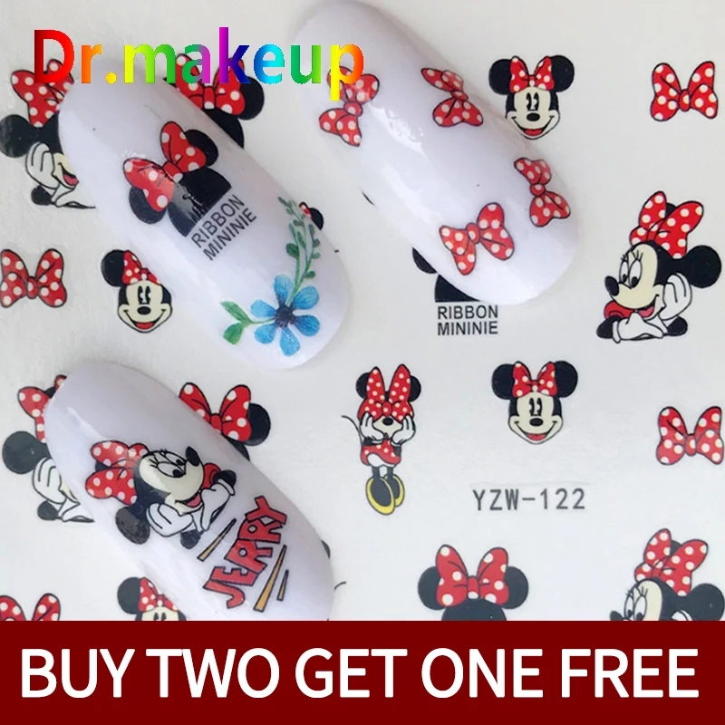 1 シート Diy ディズニー水転写ネイルステッカーミッキーマウストム ジェリーキティ笑顔粘着ポーランドスライダーネイルアート装飾 ステッカー スキン Aliexpress