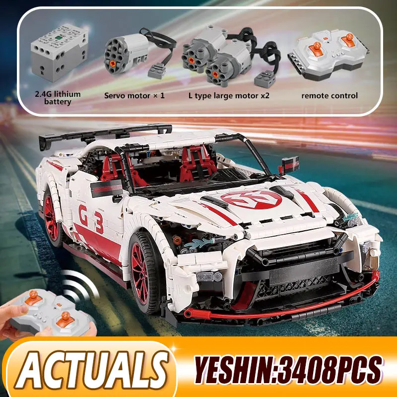 DHL MOC Technic игрушечные машинки Nismo Nissan GTR GT3 скоростной гоночный спортивный автомобиль набор машинки строительные блоки кирпичи модель игрушки 25326