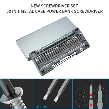 

50 in1 Metal Case Screwdriver Set Repair Hand Tools Electric Precision Screwdriver Bits Torx Extension Post Bit Set Power Tools