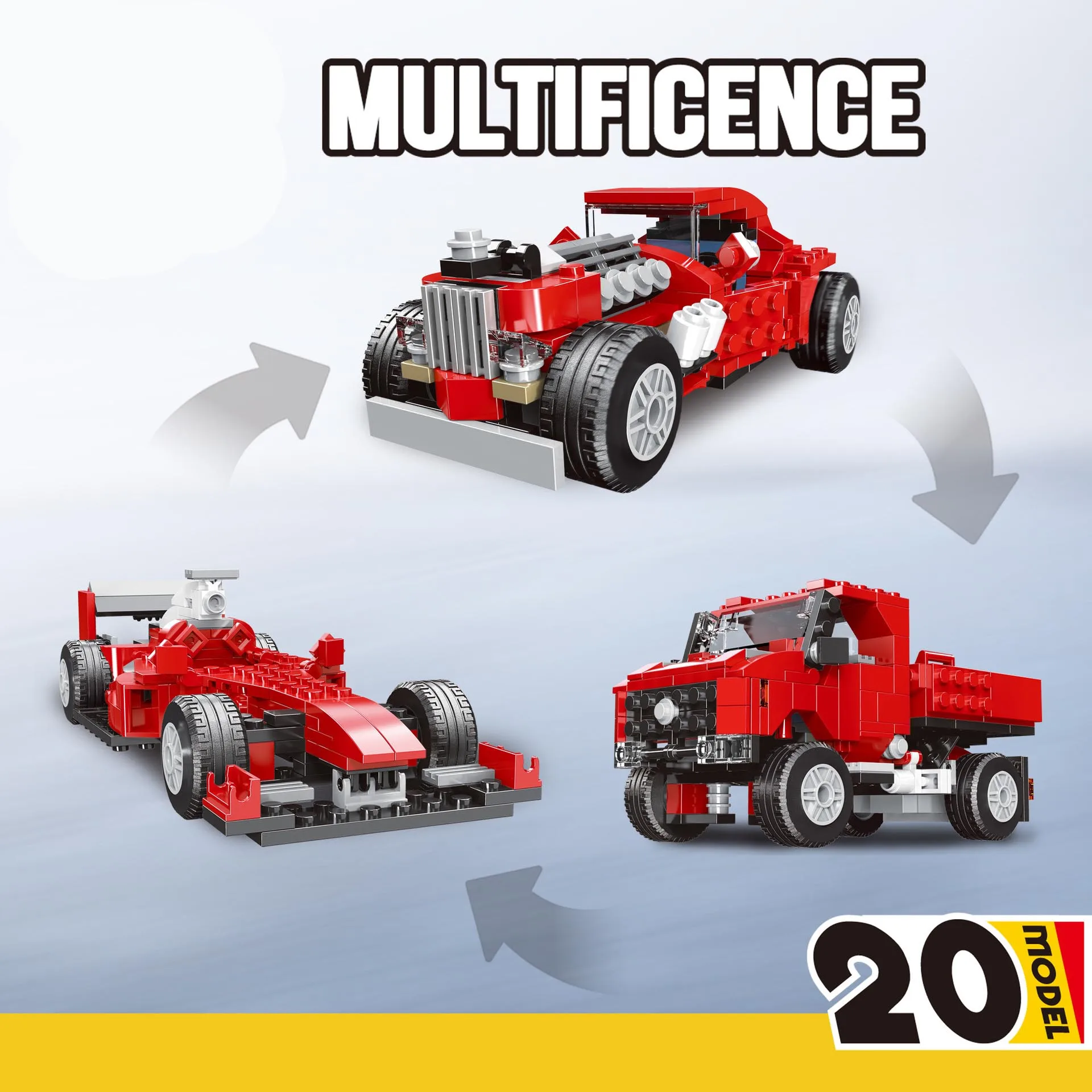 Винтажный автомобиль совместимый с 3 моделями technic 287 шт. F1 грузовик строительный