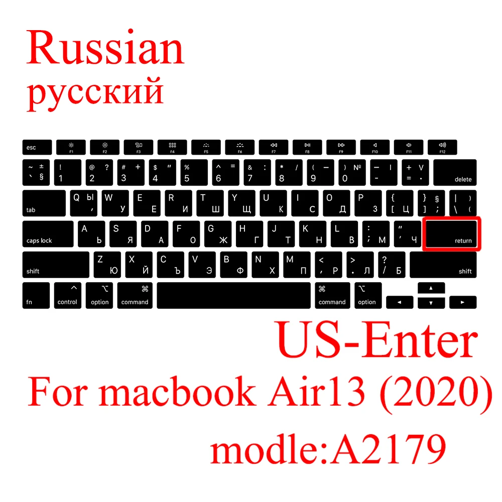 Russian Laptop Keyboard cover For macbook Air 13 2020 protective film  New Air13.3 A2179 silicone keyboard cover  Spanish Korea