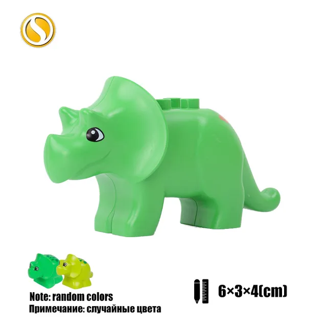 Animal Baby Cat Dog Horse Tiger Dinosaur Big Building Blocks Cultivate Children's Love Compatible With Original Brands Toy Block Baby Triceratops
