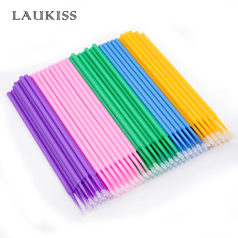 

500pcs/lot Micro Brushes Make Up Eyelash Extension Disposable Eye Lash Glue Cleaning Brushes Free Applicator Sticks Makeup Tools